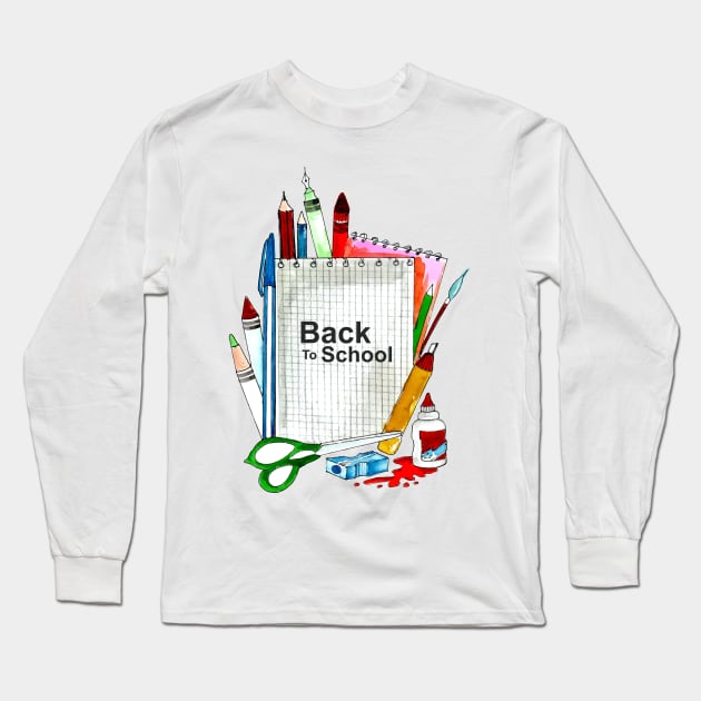 Back To School Element Long Sleeve T-Shirt by Mako Design 
